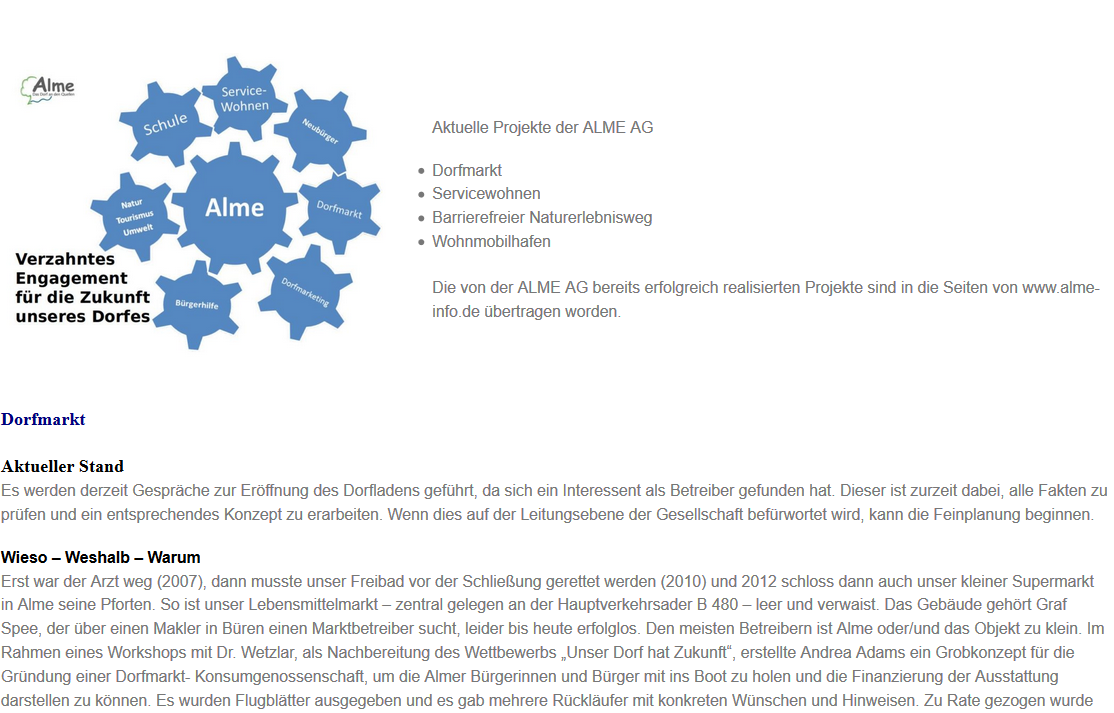 Neue Inhalte & 1. Partner... - Alme - Das Dorf an den Quellen
